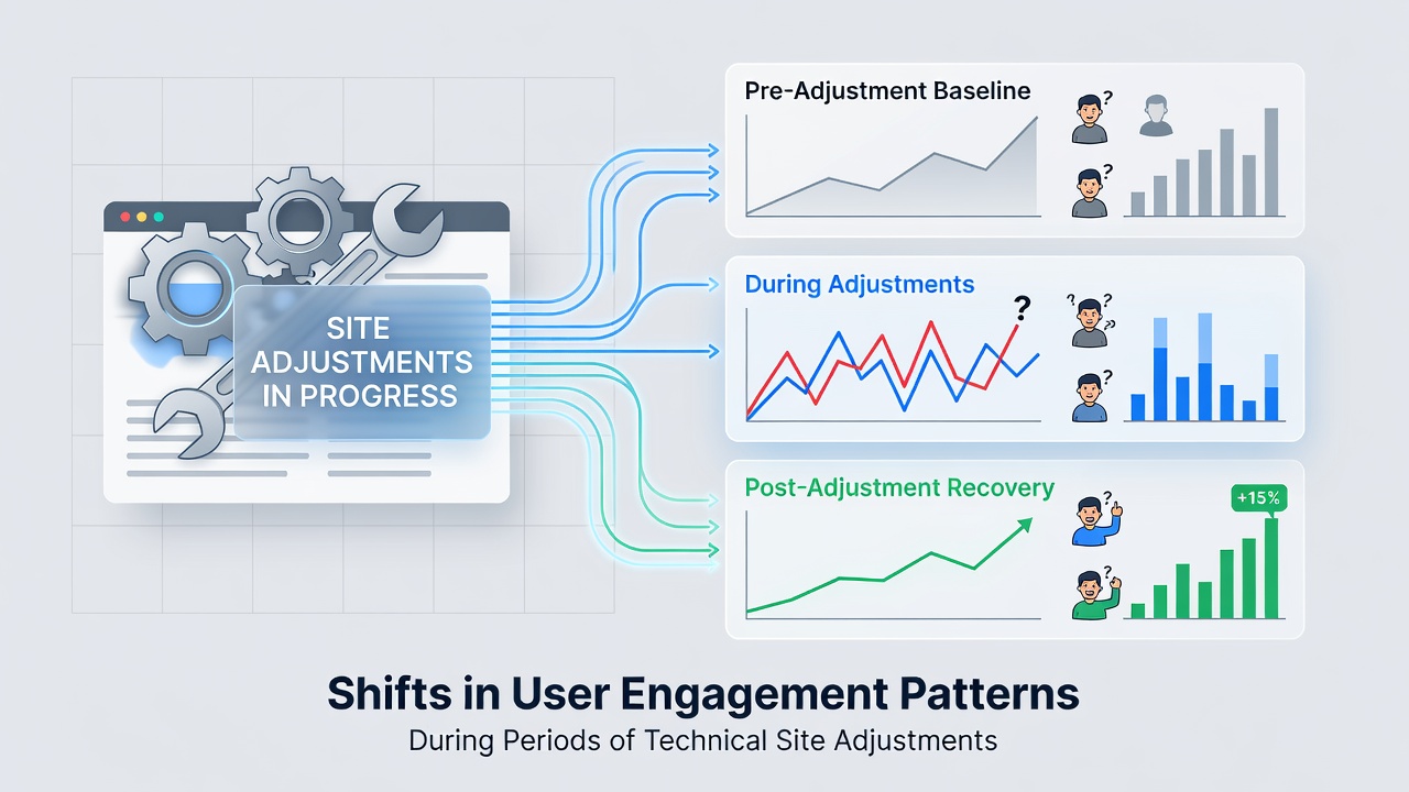 Shifts in User Engagement Patterns During Periods of Technical Site Adjustments